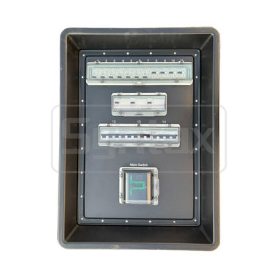 Syntax MD4 Three Phase 250AMP IP67 Waterproof HDPE Power Distribution Box With Schneider Breakers And PowerSyntax Industrial Plugs and Sockets 630x430x900mm