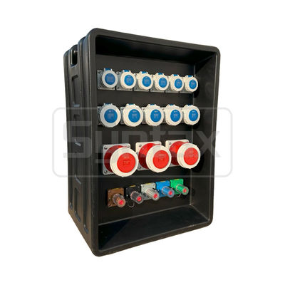 Syntax MD4 Three Phase 250AMP IP67 Waterproof HDPE Power Distribution Box With Schneider Breakers And PowerSyntax Industrial Plugs and Sockets 630x430x900mm