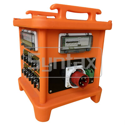 Syntax MK2 Portable Power Distribution Box With 63AMP/5P 400v IP67 Mennekes Inlet And Protected by Schneider Breakers 46*46*55CM