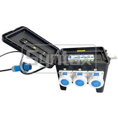 Syntax MP12 Single Phase IP67 Waterproof 32amp Portable Distribution Box with Stackable Design and 3.5m H07RN-F3*6 Extension Cable