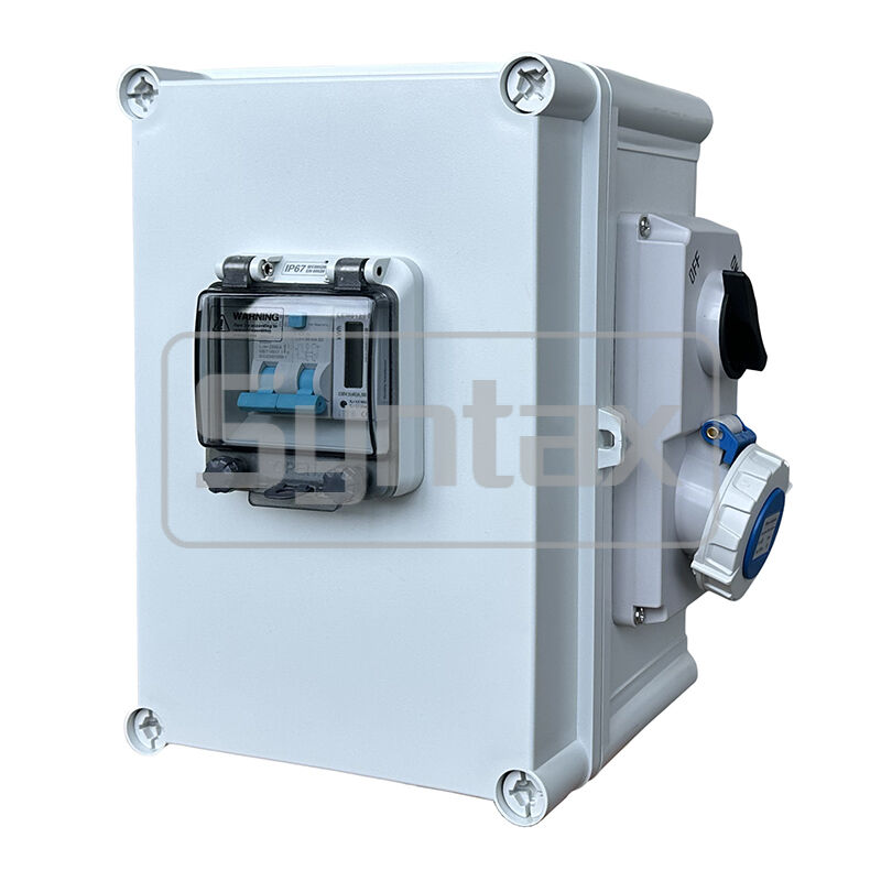 Syntax BF1 16A Interlocked 1 Way 16A RCBO Metered Caravan & Holiday Hook Up Point Connection Unit 220*340*150mm