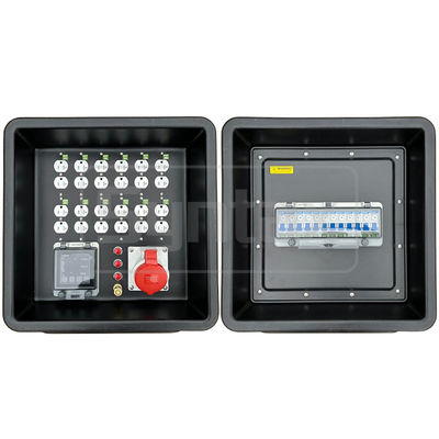 문법 MD1 3단계 4P 32AMP HDPE 휴대용 배포 상자 IP67 12번 UL 목록 Nema 듀얼 소켓 430x380x460mm