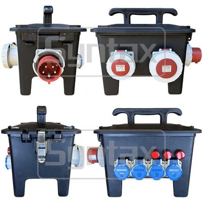 Syntax RB13 휴대용 고무 박스 32A 삼상 IP44 방수 야외 메인 배전반 라이브 이벤트용 345x250x311.5MM