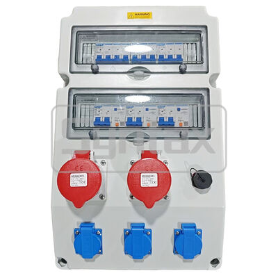 문법 CX4 벽에 장착 된 배포 상자 63AMP IP65 방수 Mennekes 소켓과 RJ45 네트워크 인터페이스